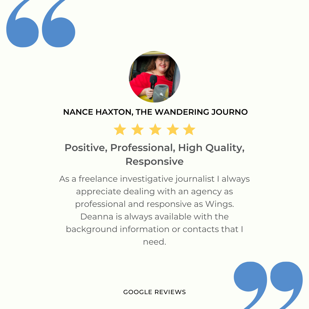Original testimonial artwork from Nance Haxton, The Wandering Journo.